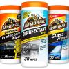 imageArmor All Car Cleaning Wipes Kit Includes Protectant Wipes Disinfectant Wipes Glass Cleaner Wipes for Cars Trucks and Motorcycles Pack of 3