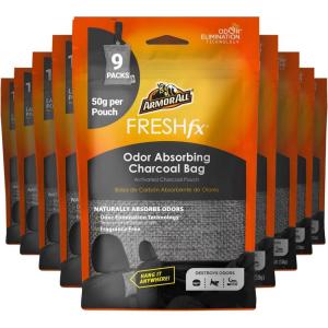 imageArmor All FRESH fx Smoke X Car Air Freshener 12 Midnight Air Scent 35 ozCharcoal Bag Deodorizer 9Pack
