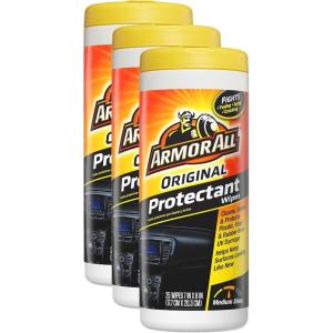 imageArmor All Original Protectant Wipes  Disposable Car Cleaning Wipes Renews and Revitalizes Automotive Interiors 25 count25 Count Pack of 3