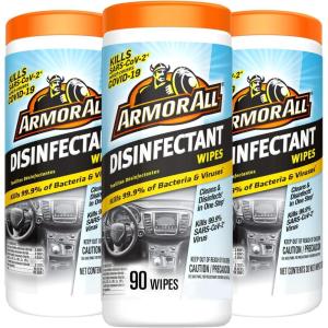imageArmor All Car Disinfectant Wipes Car Cleaning Wipes for Cars Trucks Motorcycles 30 Wipes Each 3 PackDisinfectant Wipes 3pk