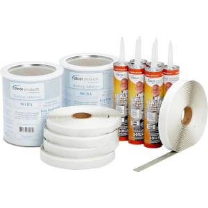 imageDicor 401CKD RV Rubber Roof Kit  Bonding Adhesive RV Trailer Motorhome Repair Butyl Tape Lap Sealant Included Dove Bright WhiteDove Bright White