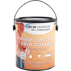 imageDicor RPFCP1 Fiberglass Roof Coating System  1 Gallon  Protects Against Environmental DamageWhite Fiberglass RV Roof Coating